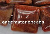 CAG646 15.5 inches 40mm square natural fire agate beads wholesale