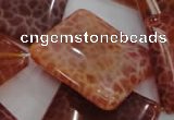 CAG647 15.5 inches 30*30mm rhombic natural fire agate beads