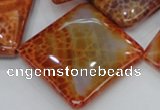 CAG648 15.5 inches 40*40mm rhombic natural fire agate beads