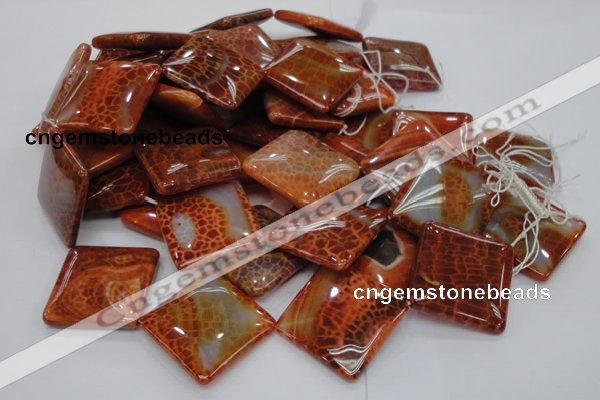 CAG648 15.5 inches 40*40mm rhombic natural fire agate beads
