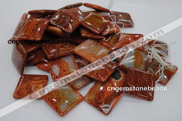 CAG648 15.5 inches 40*40mm rhombic natural fire agate beads