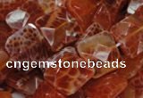 CAG650 15.5 inches 12*12mm faceted square natural fire agate beads