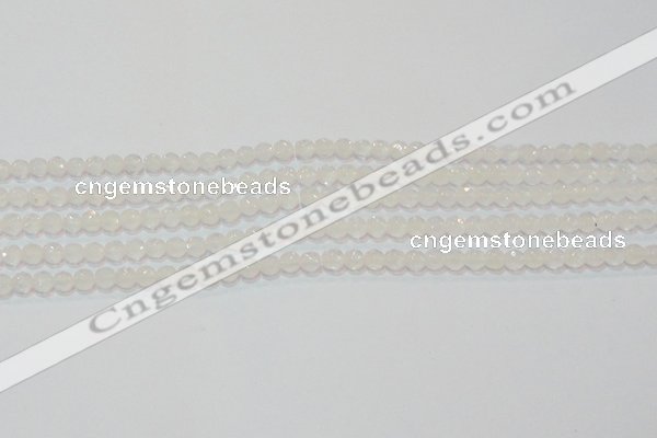 CAG6510 15.5 inches 4mm faceted round Brazilian white agate beads