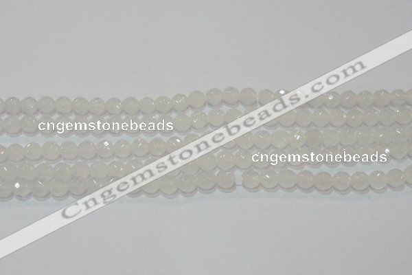 CAG6512 15.5 inches 8mm faceted round Brazilian white agate beads