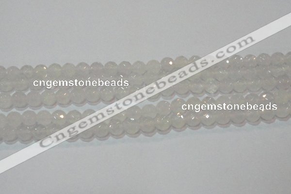 CAG6513 15.5 inches 10mm faceted round Brazilian white agate beads