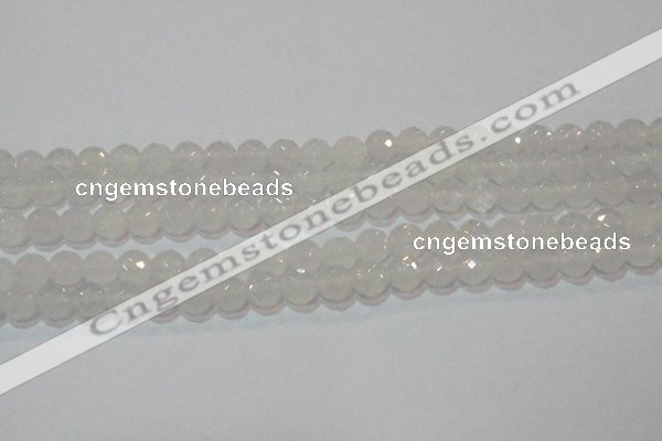 CAG6514 15.5 inches 12mm faceted round Brazilian white agate beads