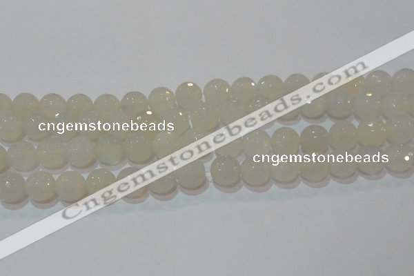 CAG6515 15.5 inches 14mm faceted round Brazilian white agate beads