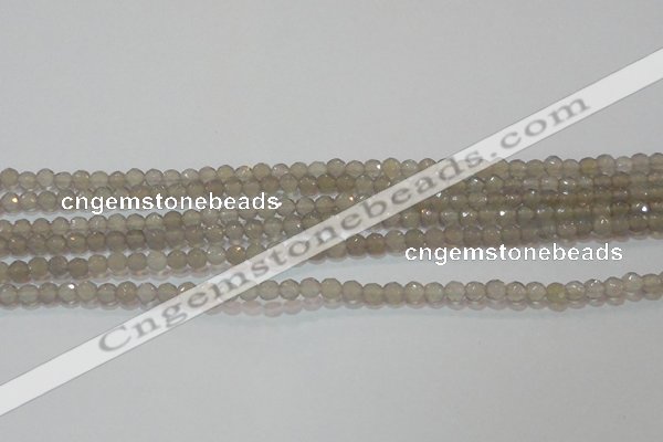 CAG6535 15.5 inches 4mm faceted round Brazilian grey agate beads