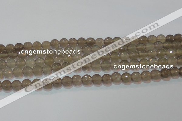 CAG6537 15.5 inches 8mm faceted round Brazilian grey agate beads