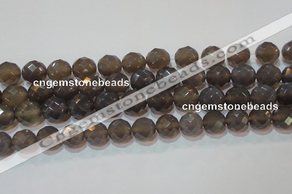 CAG6539 15.5 inches 16mm faceted round Brazilian grey agate beads