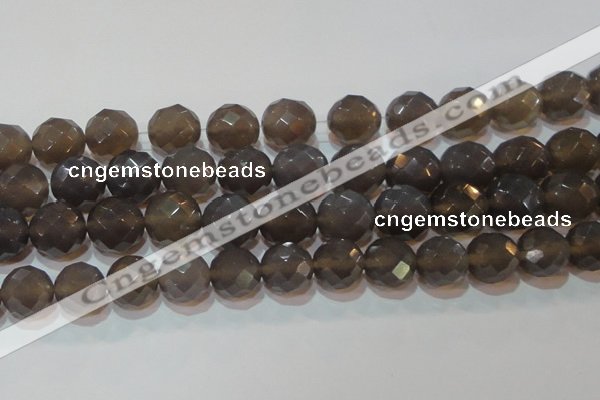 CAG6540 15.5 inches 18mm faceted round Brazilian grey agate beads