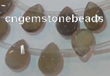 CAG6546 Top-drilled 10*14mm briolette Brazilian grey agate beads