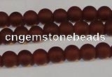 CAG6551 15.5 inches 5mm round matte red agate beads wholesale