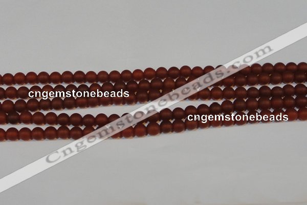CAG6552 15.5 inches 6mm round matte red agate beads wholesale