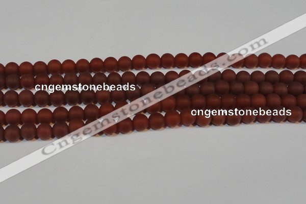 CAG6553 15.5 inches 7mm round matte red agate beads wholesale