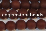 CAG6554 15.5 inches 8mm round matte red agate beads wholesale