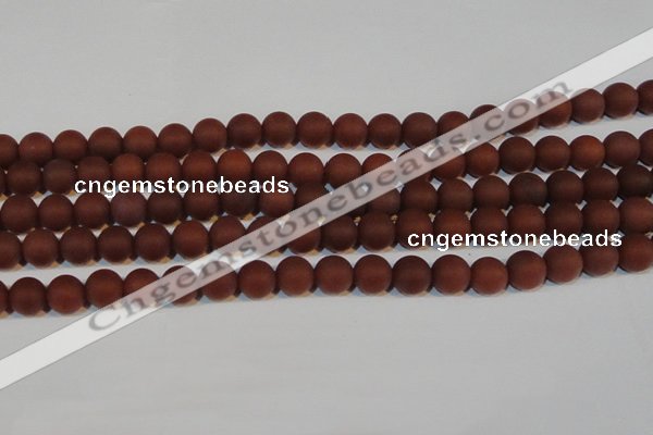 CAG6554 15.5 inches 8mm round matte red agate beads wholesale