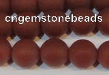 CAG6555 15.5 inches 10mm round matte red agate beads wholesale