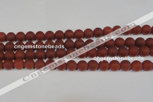 CAG6555 15.5 inches 10mm round matte red agate beads wholesale