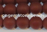 CAG6556 15.5 inches 12mm round matte red agate beads wholesale