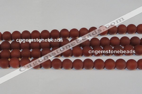 CAG6556 15.5 inches 12mm round matte red agate beads wholesale