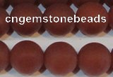 CAG6557 15.5 inches 14mm round matte red agate beads wholesale