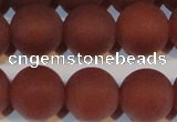 CAG6558 15.5 inches 16mm round matte red agate beads wholesale