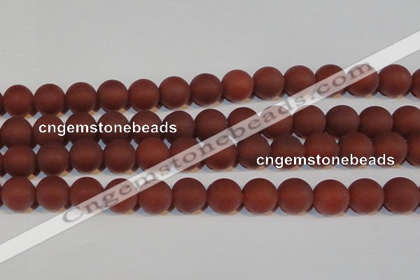 CAG6558 15.5 inches 16mm round matte red agate beads wholesale