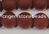 CAG6559 15.5 inches 18mm round matte red agate beads wholesale