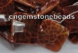 CAG656 15.5 inches 18*18mm faceted rhombic natural fire agate beads