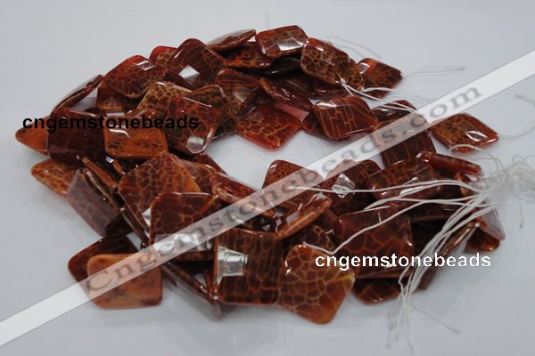 CAG656 15.5 inches 18*18mm faceted rhombic natural fire agate beads