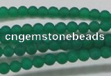 CAG6565 15.5 inches 3mm round matte green agate beads wholesale