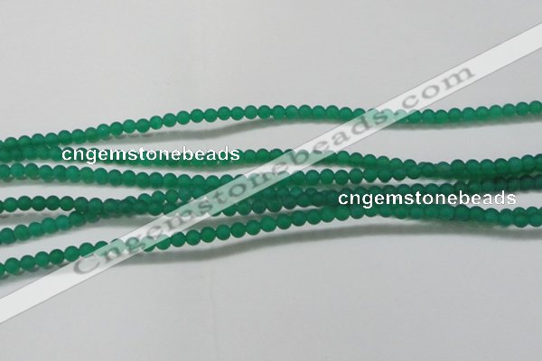 CAG6565 15.5 inches 3mm round matte green agate beads wholesale