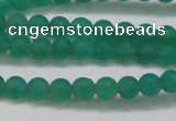 CAG6566 15.5 inches 4mm round matte green agate beads wholesale