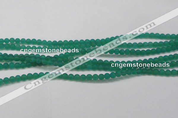 CAG6566 15.5 inches 4mm round matte green agate beads wholesale