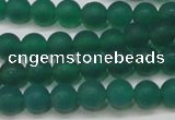 CAG6567 15.5 inches 6mm round matte green agate beads wholesale