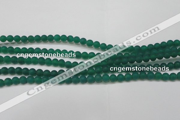 CAG6567 15.5 inches 6mm round matte green agate beads wholesale