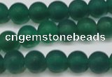 CAG6568 15.5 inches 7mm round matte green agate beads wholesale