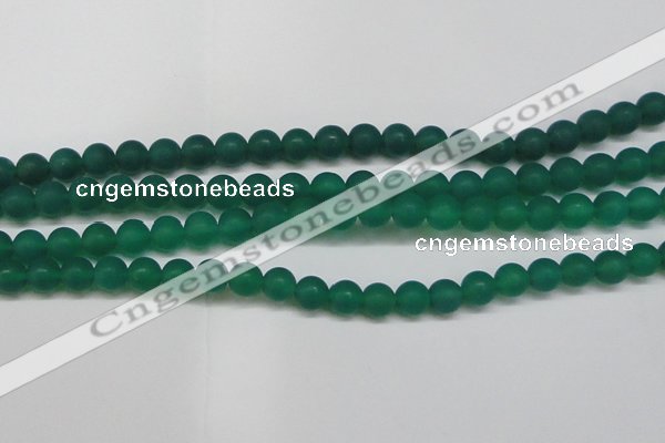 CAG6569 15.5 inches 8mm round matte green agate beads wholesale