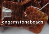 CAG657 15.5 inches 25*25mm faceted rhombic natural fire agate beads