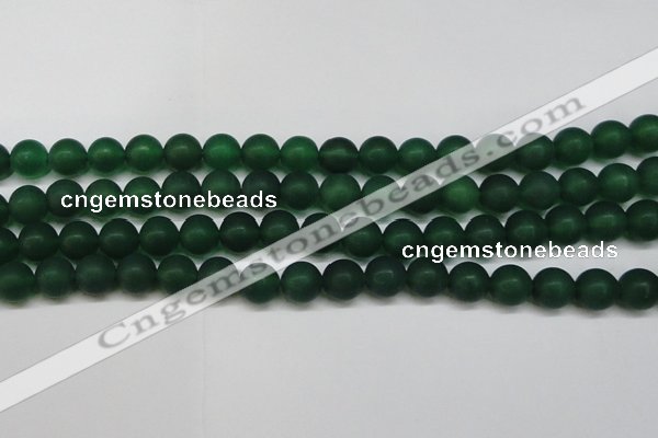 CAG6570 15.5 inches 10mm round matte green agate beads wholesale