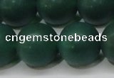 CAG6572 15.5 inches 14mm round matte green agate beads wholesale