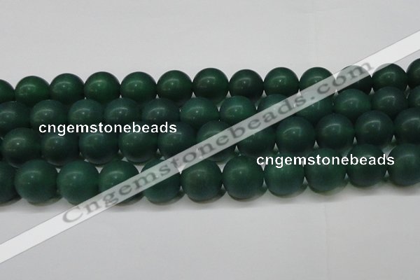 CAG6572 15.5 inches 14mm round matte green agate beads wholesale