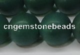 CAG6573 15.5 inches 16mm round matte green agate beads wholesale