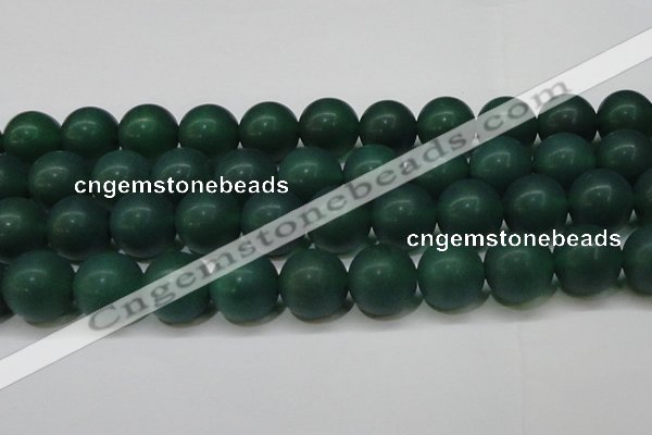 CAG6573 15.5 inches 16mm round matte green agate beads wholesale