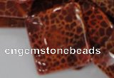 CAG658 15.5 inches 30*30mm faceted rhombic natural fire agate beads