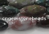 CAG6580 15.5 inches 11*25mm faceted rice Indian agate beads