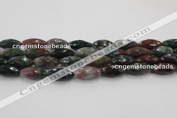 CAG6580 15.5 inches 11*25mm faceted rice Indian agate beads