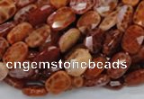 CAG660 15.5 inches 8*12mm faceted rectangle natural fire agate beads