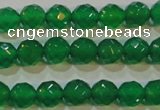 CAG6611 15.5 inches 4mm faceted round green agate gemstone beads